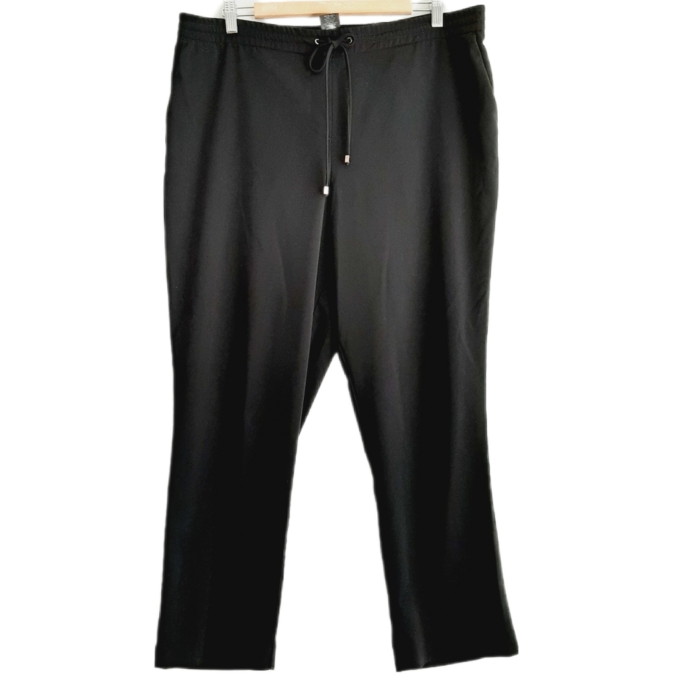 🍒 HILARY RADLEY Pull-on Cropped Ankle Casual Comfy Pants Black Sz XL